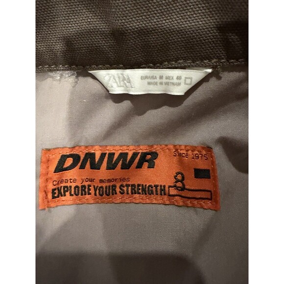 ZARA Men Paint Splatter Denim Jacket Contrast Collar Medium Oyster White - Picture 14 of 16